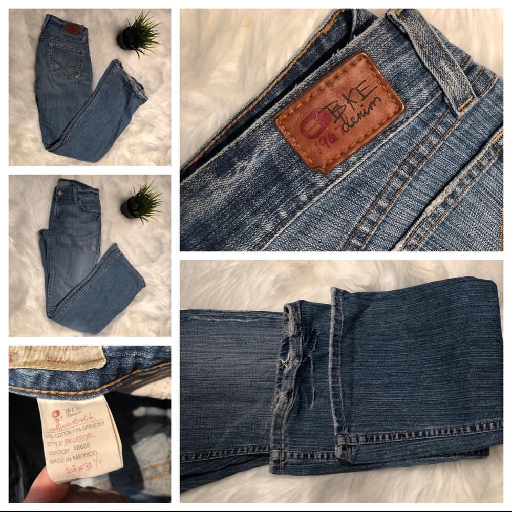 BKE 1967 denim IUC. 26x31 1/2 factory distressed